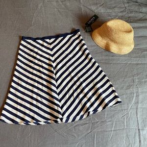 Ralph Lauren A-line Midi Skirt Silk Stripe NWT